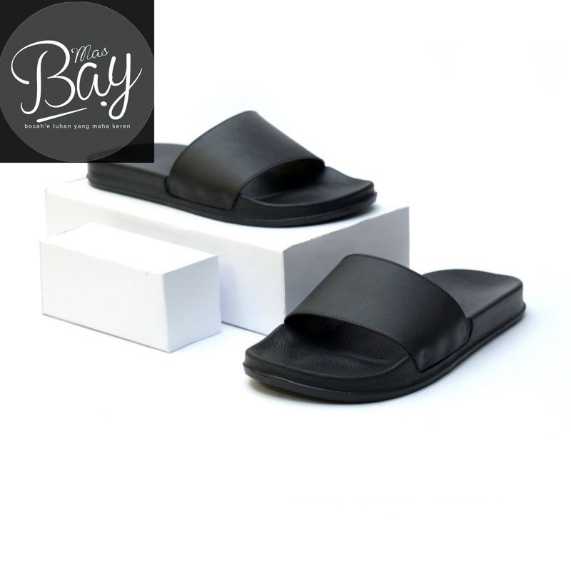 SANDAL PRIA WANITA SLOP POLOS /SANDAL SLIDE SLOP/SANDAL SLIP ON PRIA WANITA (SLOP POLOS)