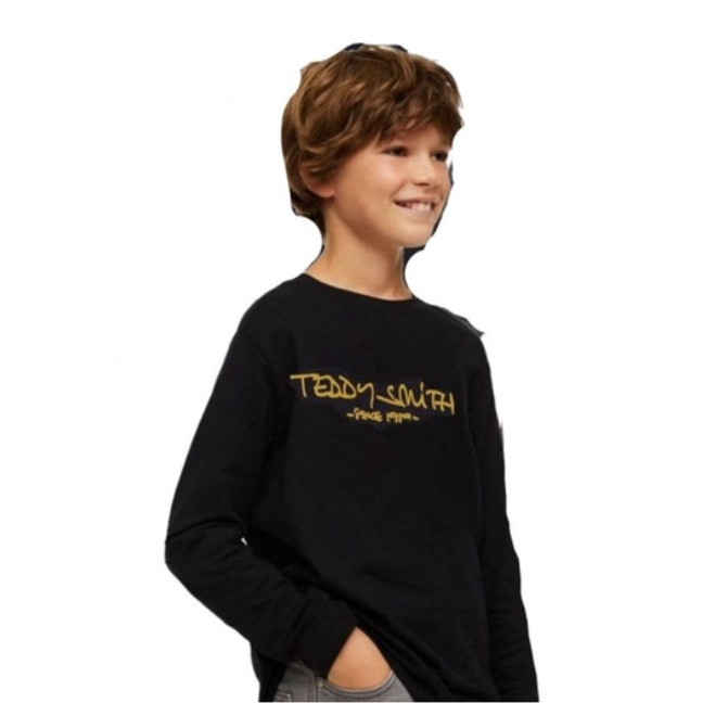 BAJU KAOS TSHIRT BLACK TEDDY SMITH LONGSLEEVE ANAK LAKI LAKI