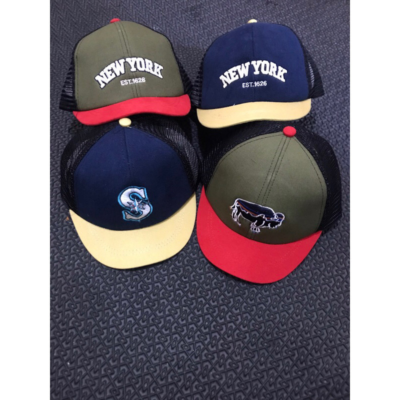 Topi Trucker lidah Pendek Topi Pria Trucker Jaring Boordir BantengTopi jaring Pria Terbaru 2023