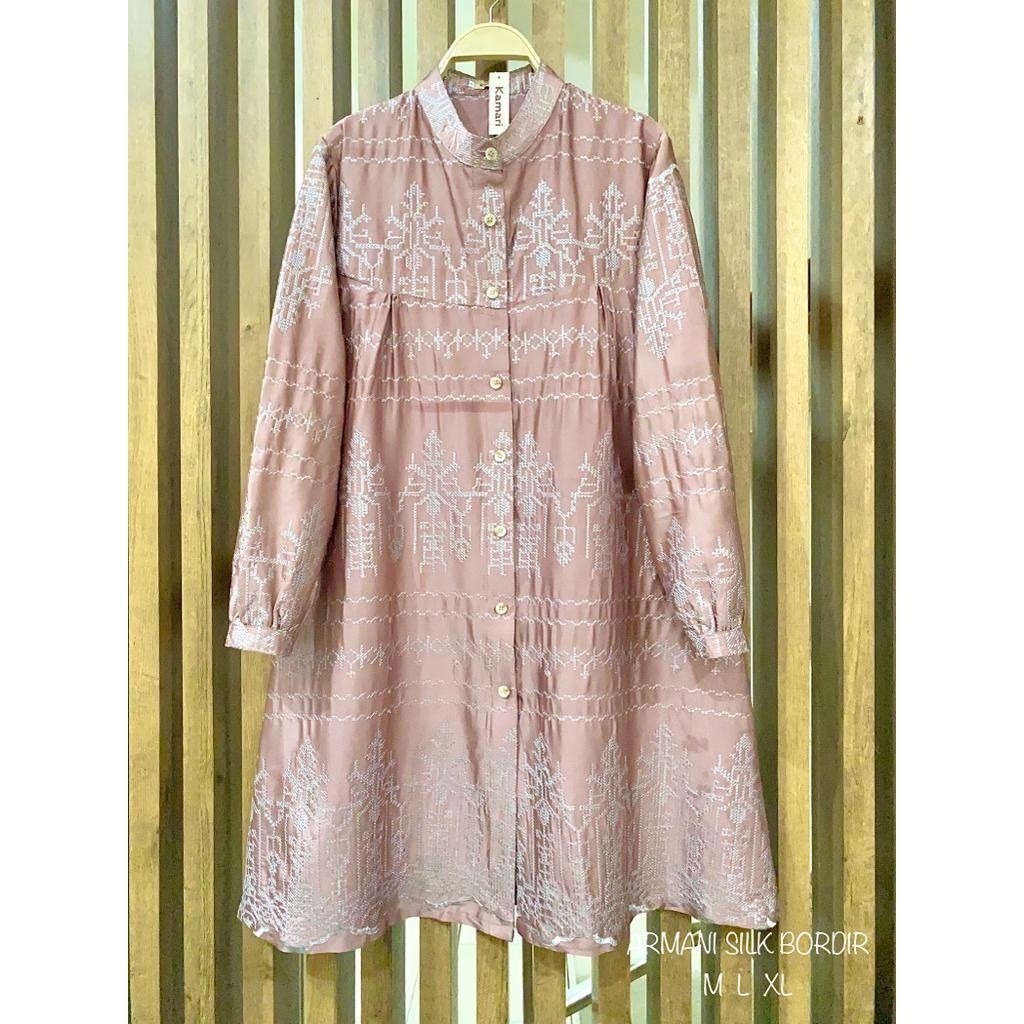 [EXCLUSIVE] BEST QUALITY Tunik wanita brand kamari katun armani silk bordir premium/ GAMIS MODEL BAR