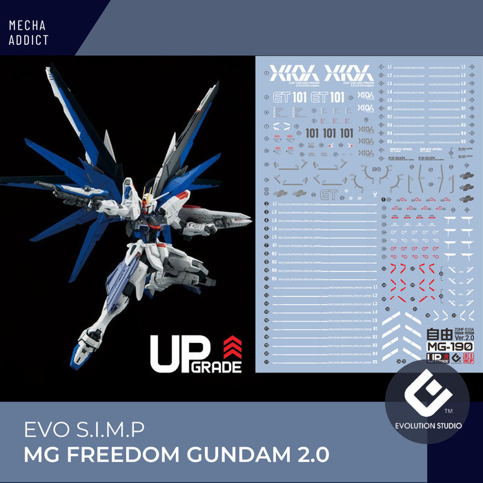 Water Slide Decal MG Freedom Gundam 2.0 by EVO SIMP