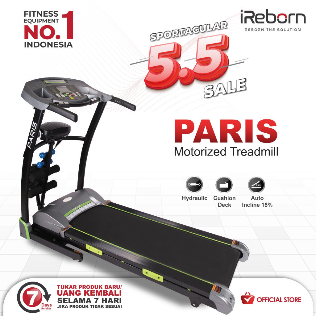 Alat Fitness Treadmill iReborn Paris (JOGJAKARTA)