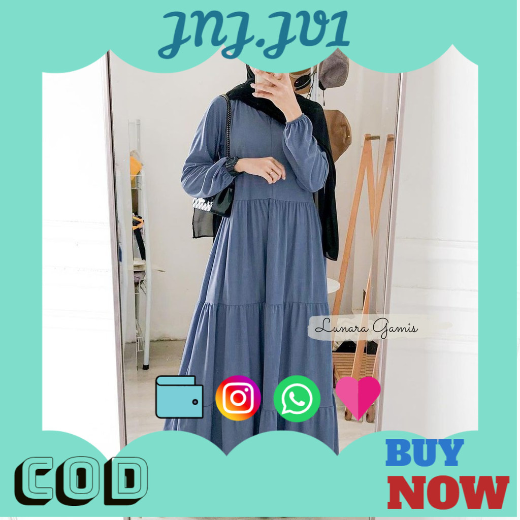 5.5 BIG SALE Lunara Maxy / Gamis Muslim Dropknit Susun Grosir Seragam Pengajian