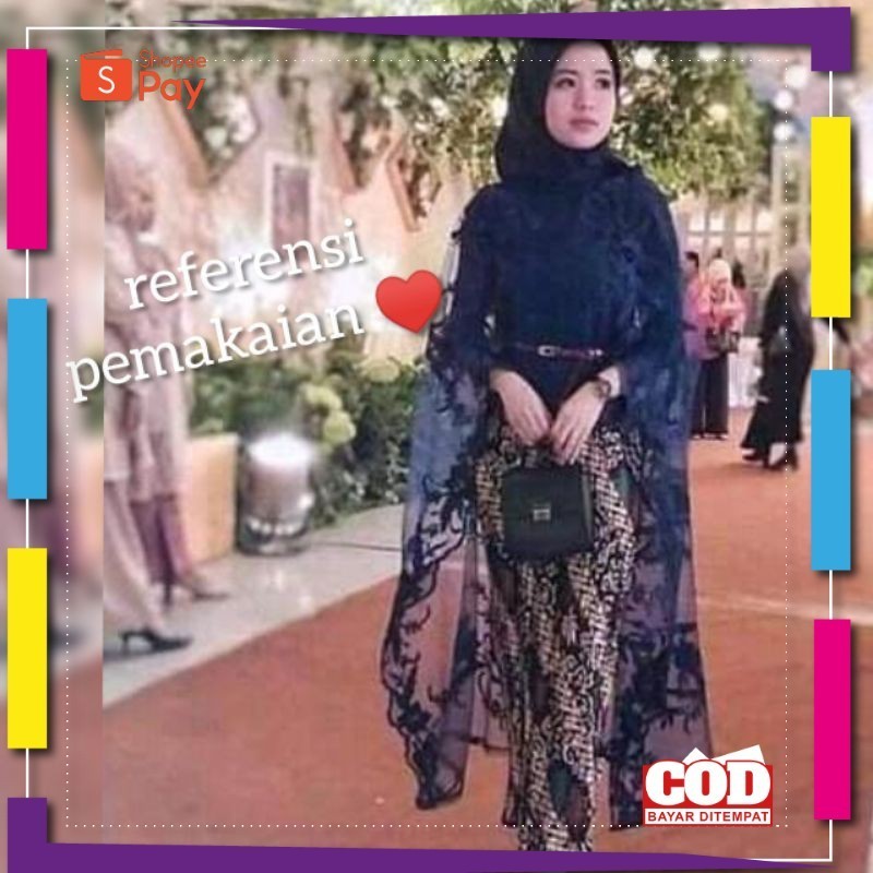[PREMIUM BIG SALE] SETELAN KEBAYA MODERN BROKAT LONG BROKAT OUTER BROKAT PANJANG ATASAN LONGCAPE JUM