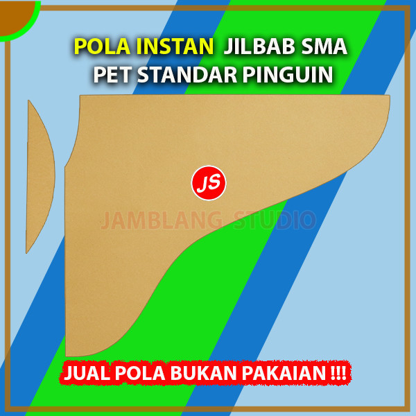 Pola Instan Jilbab Bergo SMA Pet Standar Cutting Pingiun | Aneka Pola