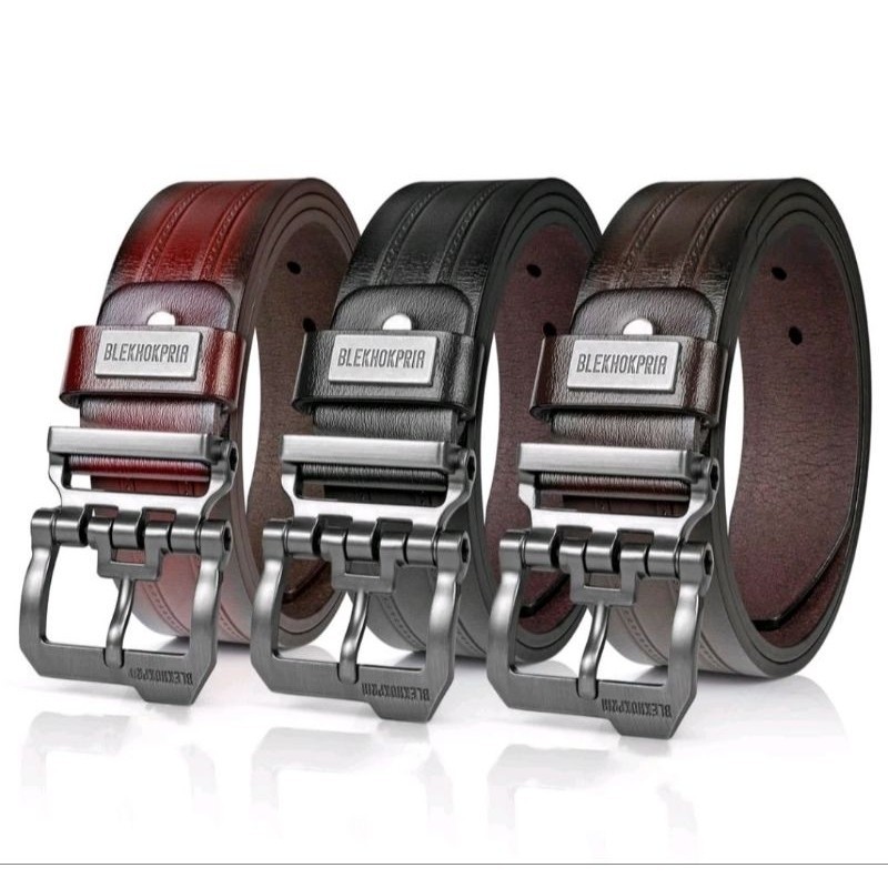 VIRAL-ikat pinggang kulit pria model robot kokoh kepala besi,ikat pinggang import fashion kasual