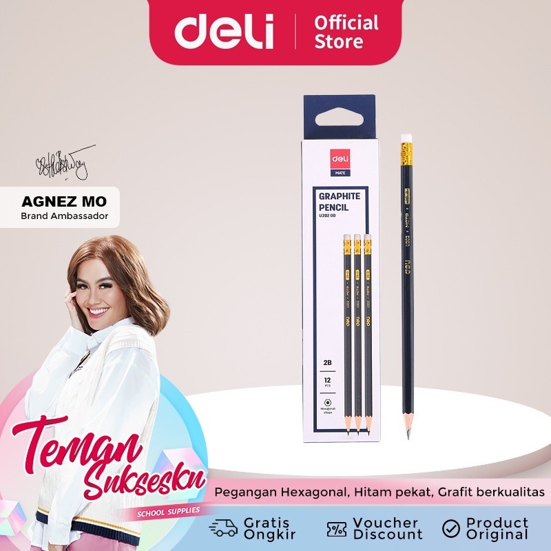 

Deli Pensil 2B Graphite Pencil Mate Satuan - EU20200