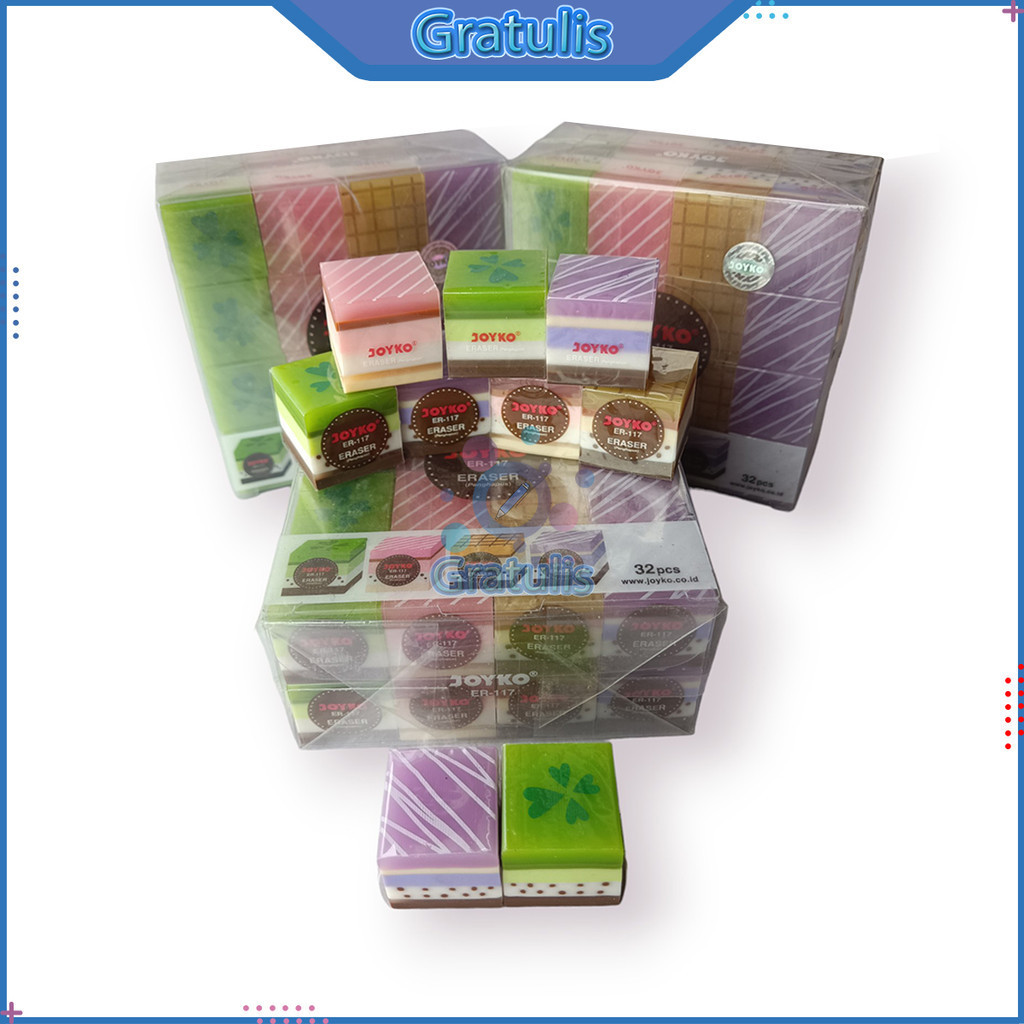 

PENGHAPUS PENSIL JOYKO ER-117 [1 PACK/32 PCS] / ERASER PENCILS MOTIF KUE / STIP 2B PINSIL JOYKO / ALAT TULIS SEKOLAH