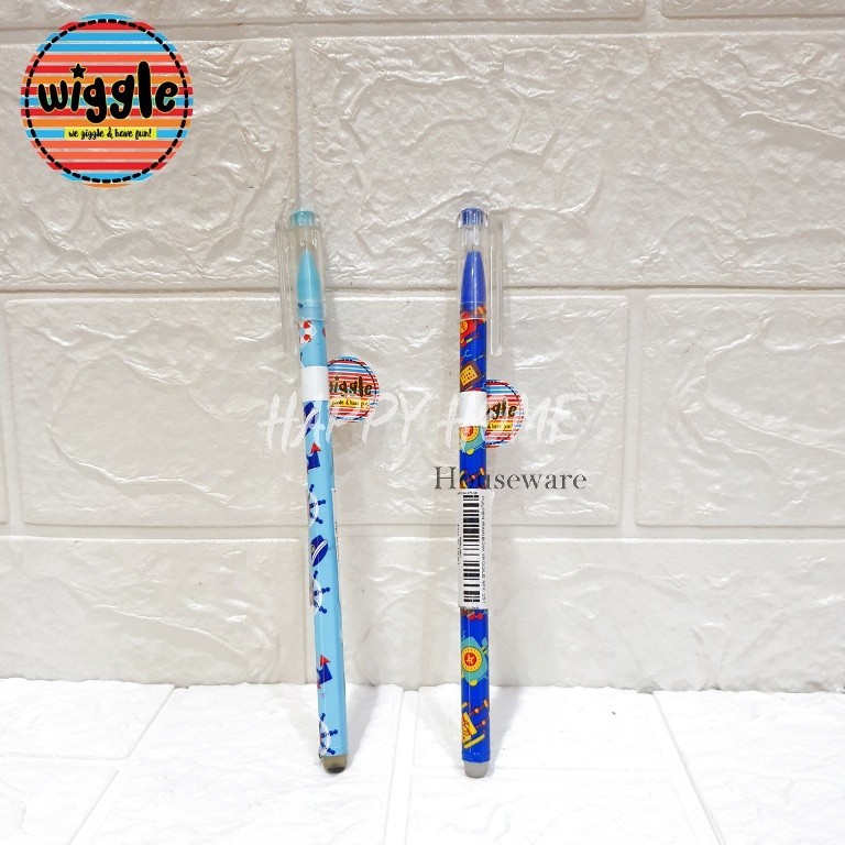 

WIGGLE Bollpoint Pulpen Pena Erasable 2 Varian Motif Lucu Original Wiggle