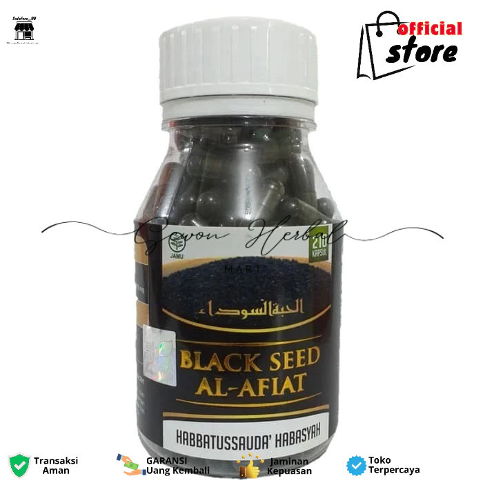 

Black Seed Al Afiat 210 Kapsul - Habbatussauda Kapsul Bubuk Jinten Hitam
