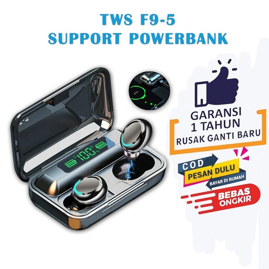 PRODUK TERBARU # RGAKSESORIS TWS Headset Bluetooth f9 v.5 f9-5 Air 13 Pro M12 Max I12 Macaron 12 Pro