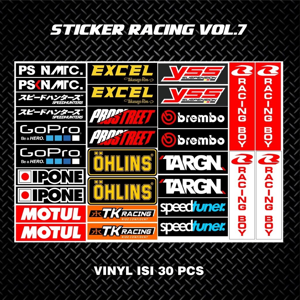 STICKER RACING HOLOGRAM / STIKER PACK / STIKER HOLOGRAM / STICKER BALAP VOL.7/9
