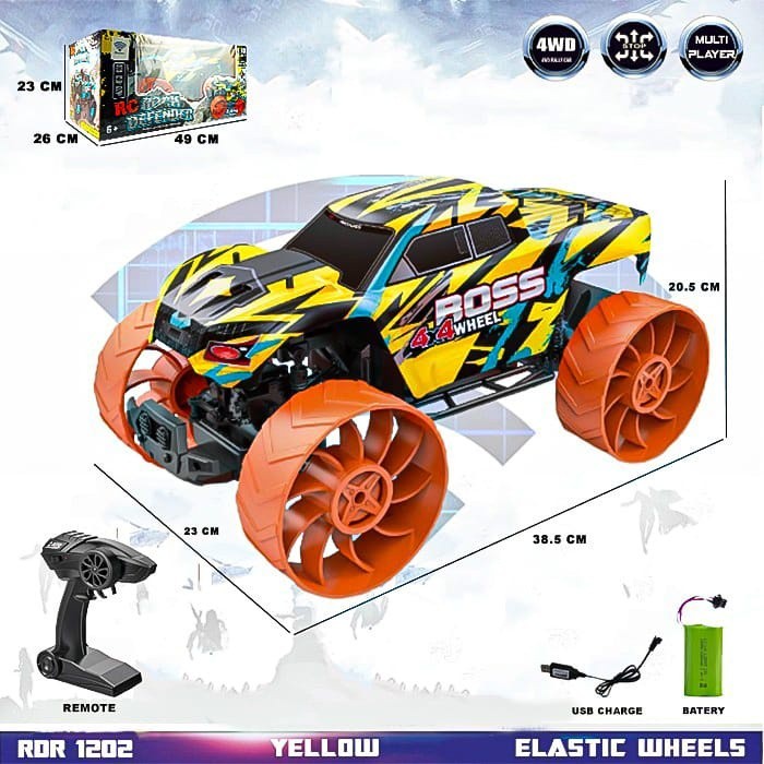 RDR1202 Elastic Wheels RC Offroad 4X4 4WD Buggy Rock Crawler Mainan Anak Mobil Remote Control Radio 