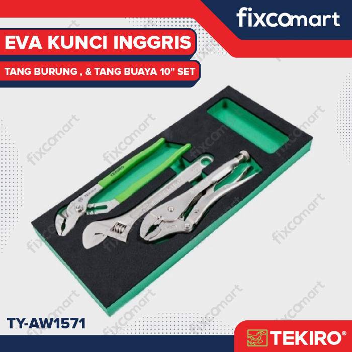 TEKIRO EVA KUNCI INGGRIS, TANG BURUNG DAN TANG BUAYA 10 INCH SET