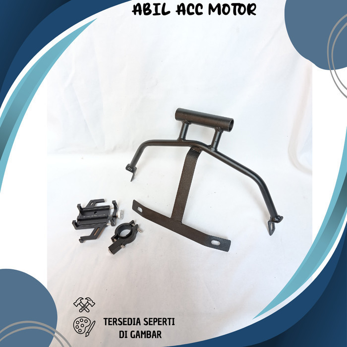 PAKET HOLDER HP NMAX NEW PEGANGAN DUDUKAN HANDPHONE BRACKET SEPEDA MOTOR ALUMUNIUM V2 DUDUKAN HANDPH