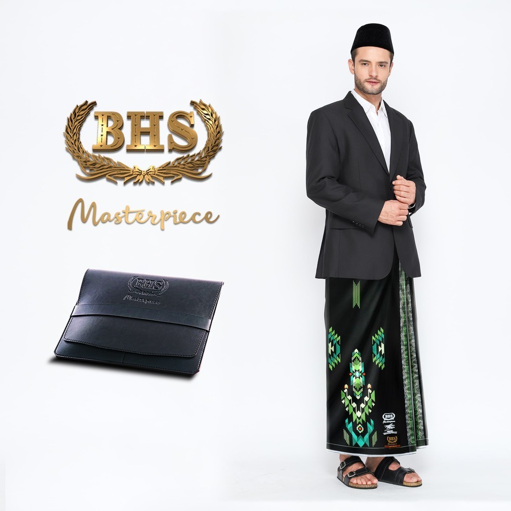 Sarung BHS Masterpiece Gold Motif M81 SGE Hitam Hijau 02