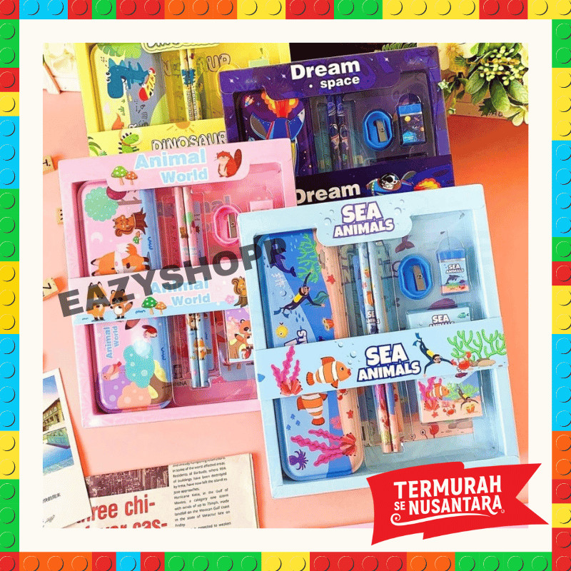 

Kado Hadiah Kotak Tepak Pensil Anak Anak Set Lengkap Karakter Lucu Penghapus Penggaris Rautan Pensil Alat Tulis Anak Sekolah