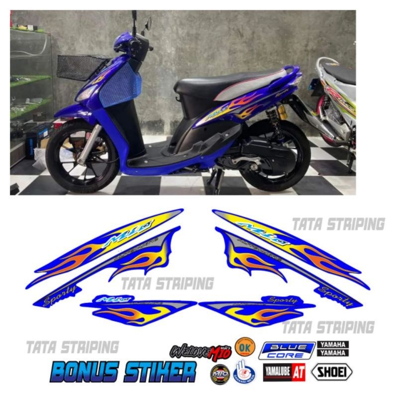 striping Mio sporty Mio smile Mio api biru