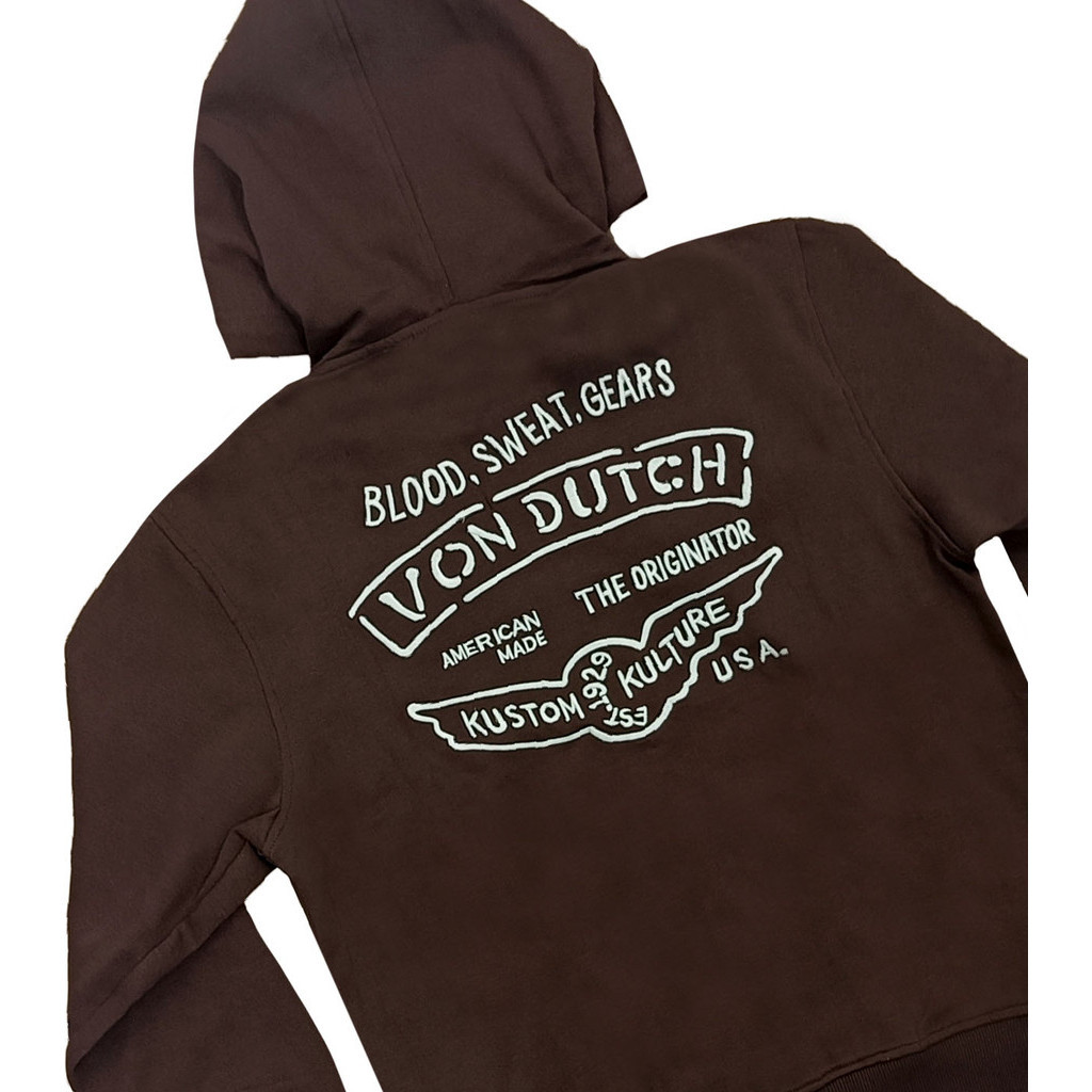 Von Dutch Zipper Hoodie 1129 Khaki