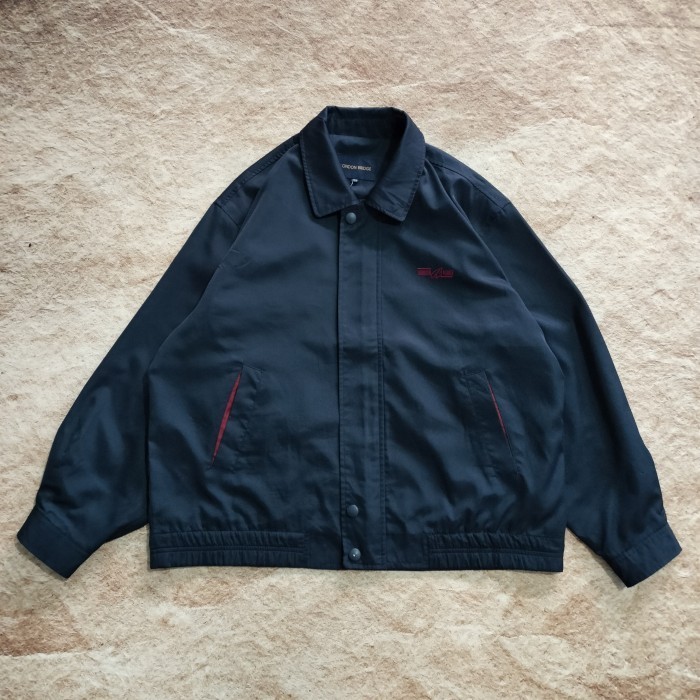 jaket harrington pria casual LONDON BRIDGE navy size XL