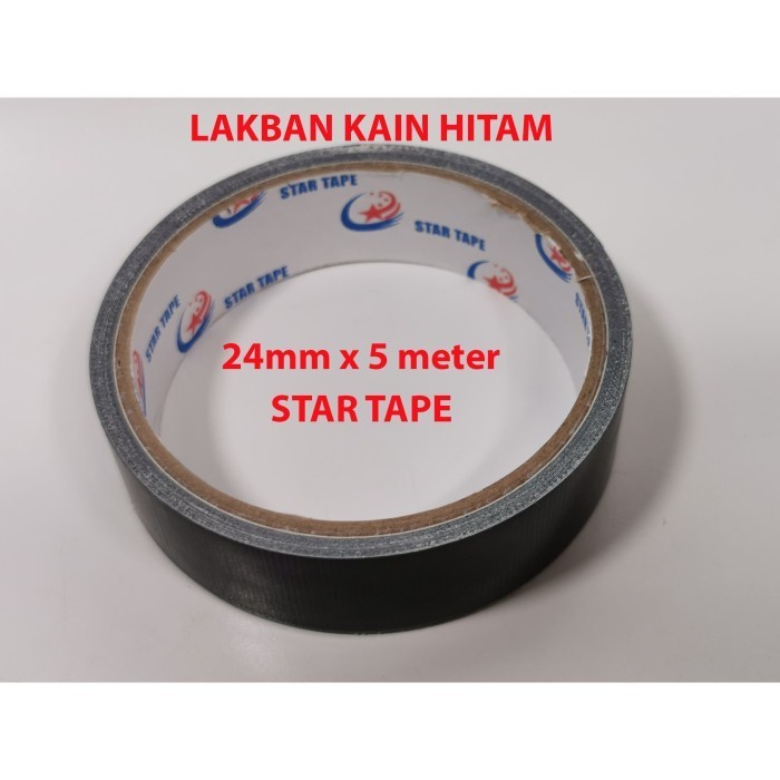 

LG09 lakban kain hitam 24mm x 5 meter STAR TAPE cloth tape - Hitam