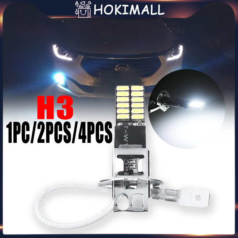 2Buah Lampu Kabut Depan Mobil H3 Led Canbus 12V 24LED Super Terang Putih Led Lampu Mobil