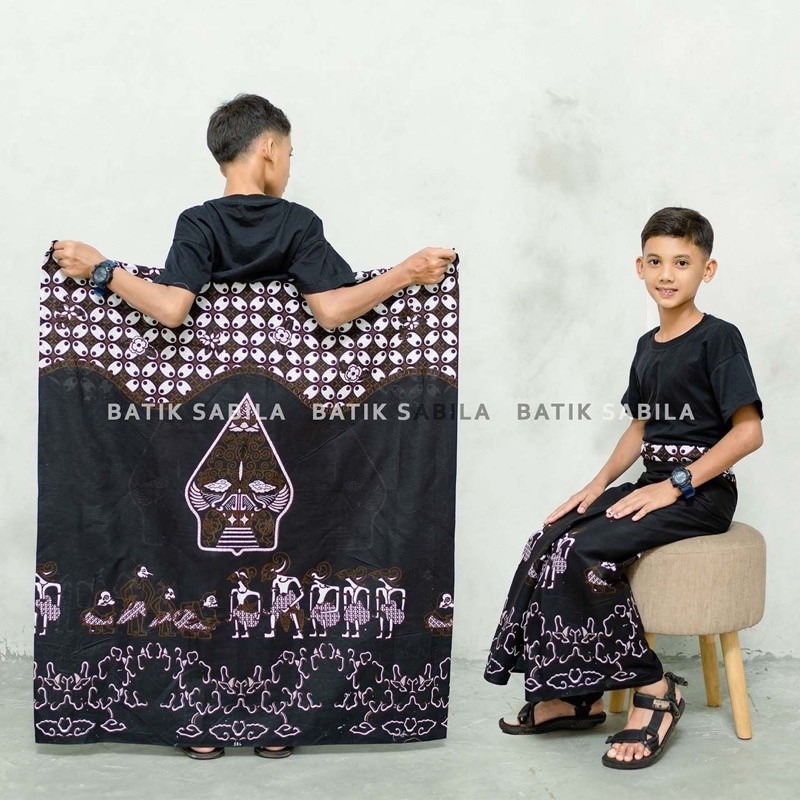 GHAZALI - Sarung Batik Anak Laki Laki Anak Tanggung Motif Tradisional Wayang Pandhawa