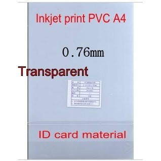 

Transparent ID Cards Printing Material Blank Inkjet Print PVC Sheets A4 50sets Double Side Print 0.76mm Thick