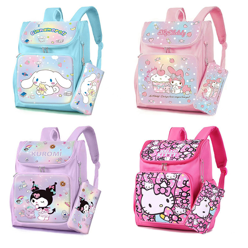 Tas siswa2 Kuromi anak sekolah tas gendong anak perempuan Kuromi kartun tas ransel besar