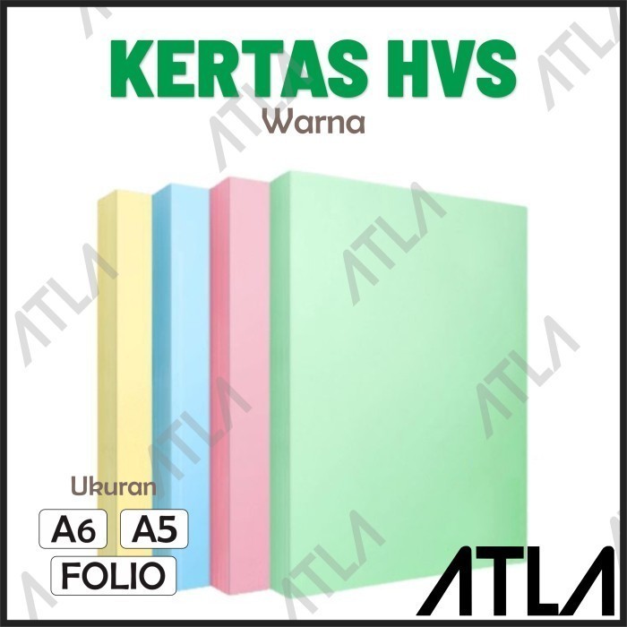 

Kertas HVS Warna A6 A5 F4 A4 Folio 1 Rim Alat Tulis Kantor Sekolah Print Cetak