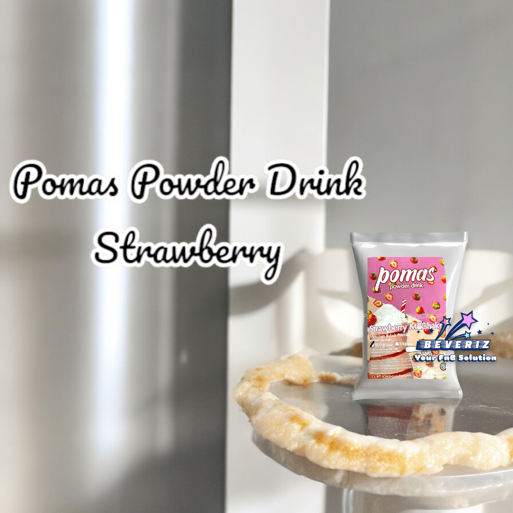 

Pomas Strawberry Milkshake Powder Drink | Bubuk Minuman Rasa | Serbuk Boba Bubble Kekinian 500 Gram