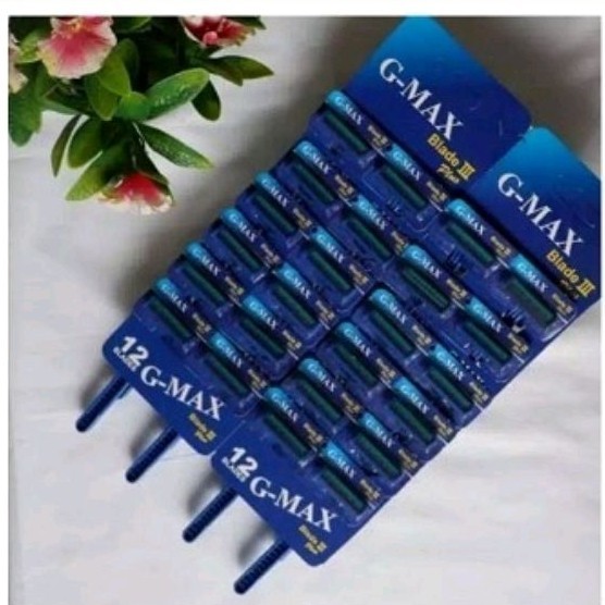 PROMO Alat cukur pisau cukur cukuran kumis jenggot 3 mata silet biru