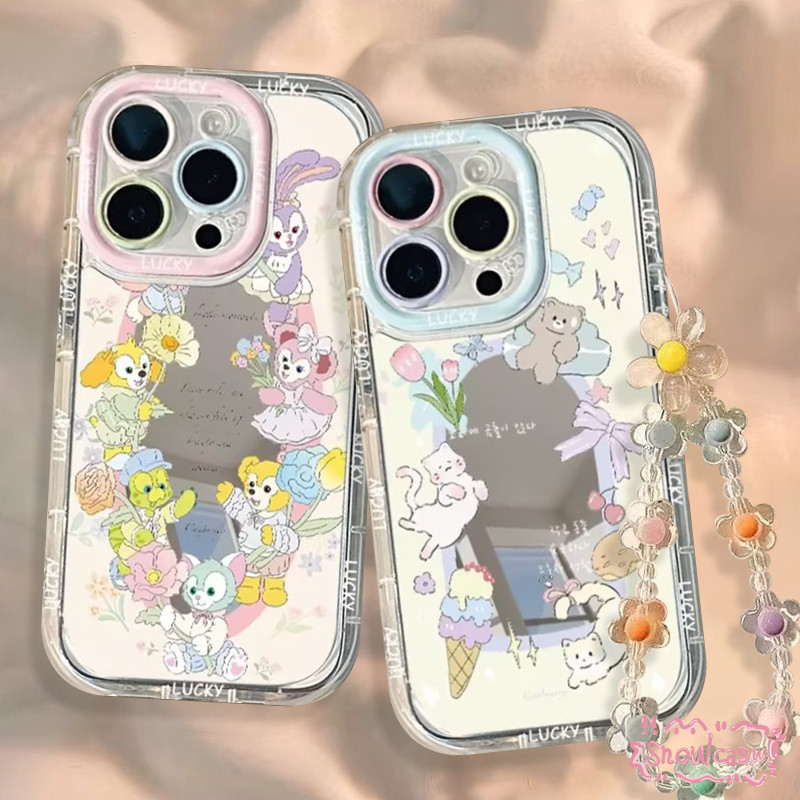 Merek Trendi Lucu StellaLou Kartun Kucing Busur Beruang Busur Cantik Gelang Mewah Cermin Rias Case U