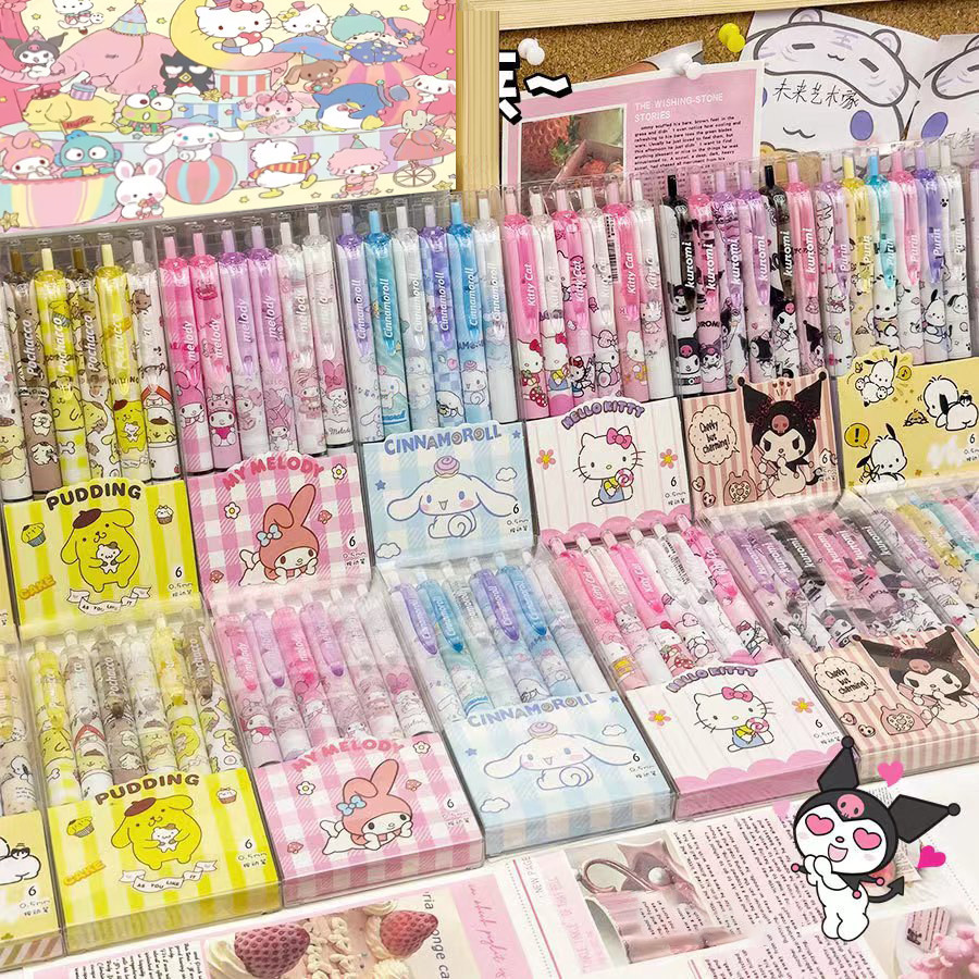 

[ CRATK ] PULPEN MEKANIK 1 SET ISI 6 PCS MOTIF CHARACTERS , DAN KAWAII