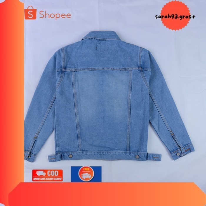 ✨BESTSELLER✨ -JAKET JEANS PRIA PULL&BEAR BLUE WASH JACKET DENIM PULL AND BEAR BIRU - M