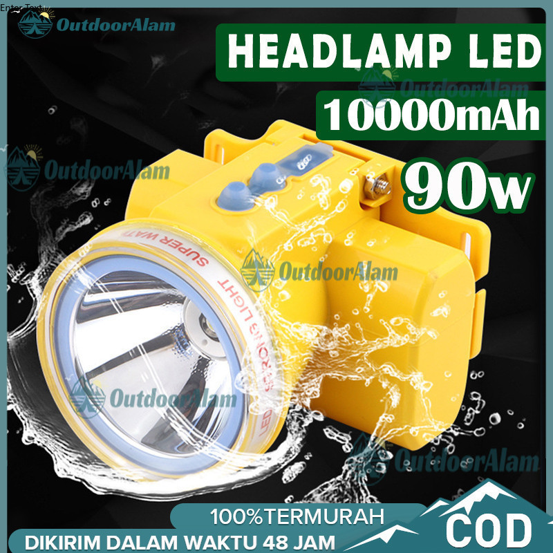 Senter Kepala Menyelam 50M LS-790G 90WATT HI-TECH LED 10.000mAH DIMMER Diving Selam Waterproof Sente