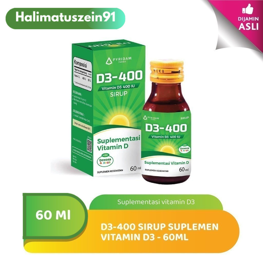 D3-400 Sirup Suplemen Vitamin D3 - 60ml