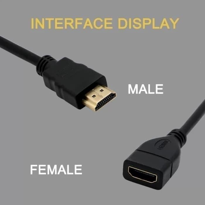 [Tokome23] COD Kabel HDMI Extension Male to Female Gold Plated pin 30cm 150cm - 30 cm Black Cowo