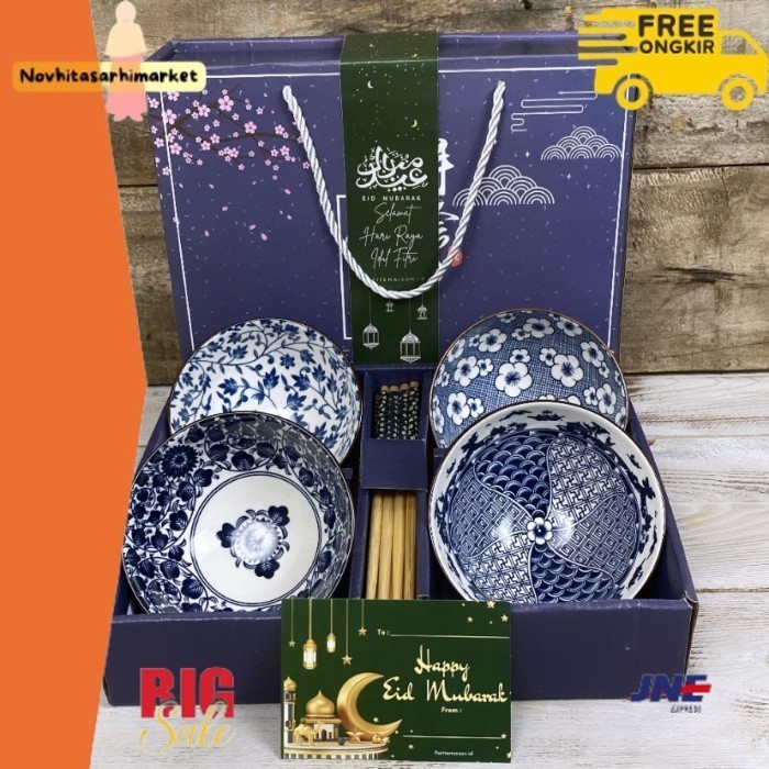 

✨LARIS✨ --Japanese Bowl set isi 4 Paket Mangkok Lebaran Idul Fitri Eid Hampers - Keiko 4 Eid