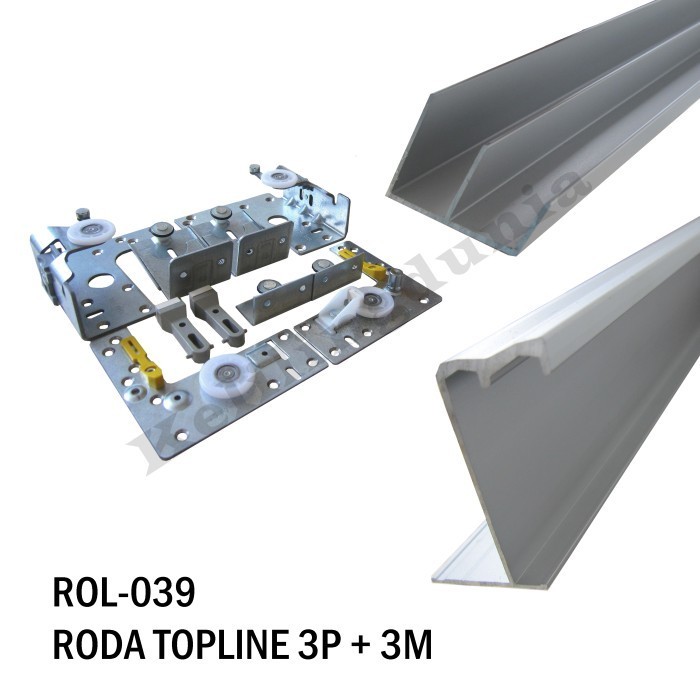 1 Set Rel Pintu Lemari 3P + 3M Hettich Sliding Putih