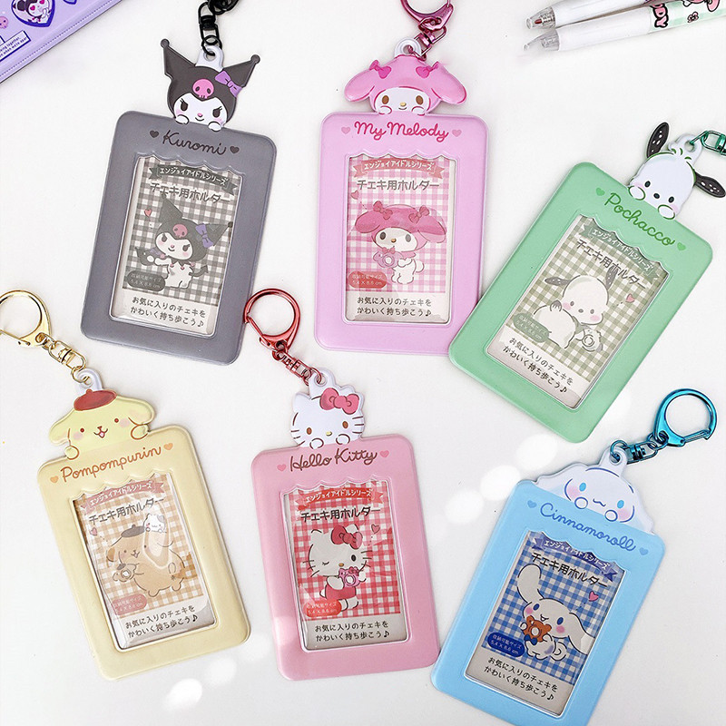 

Hello Kitty Card Holder Cute Cartoon My Melody Kuromi Cinnamoroll Anime Periphery Card Photo Holder Pendant Gifts