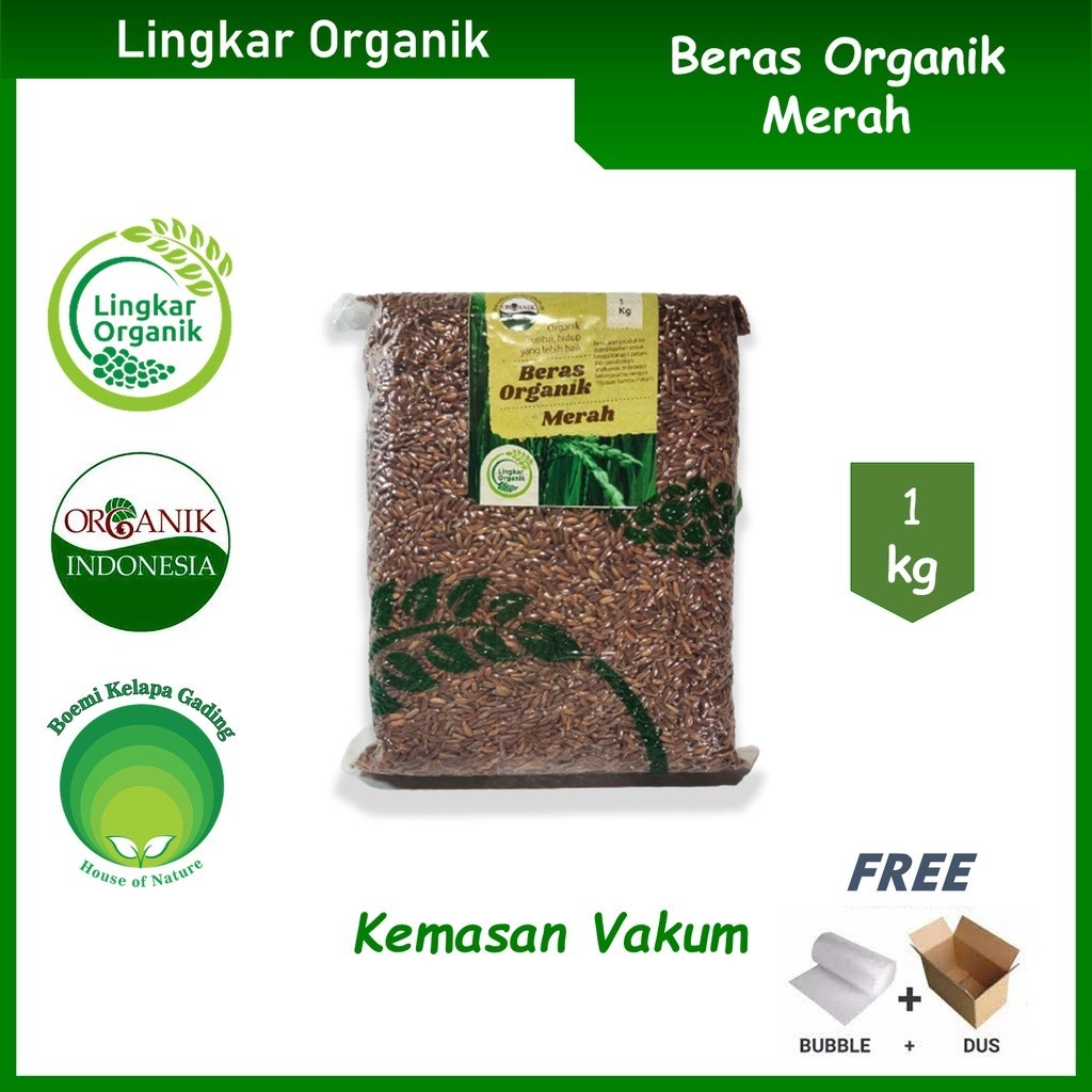 

Lingkar Organik Beras Merah Organik NON GMO 1 kg Kemasan Vakum