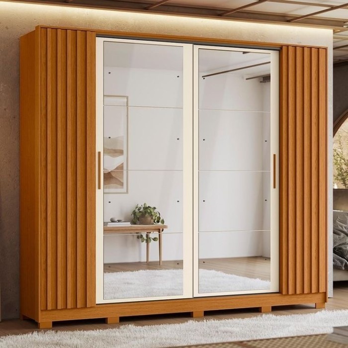 GFJ Lemari Pakaian Pintu Sliding Minimalis Lemari Pakaian Pintu Geser Lemari Kayu Jati