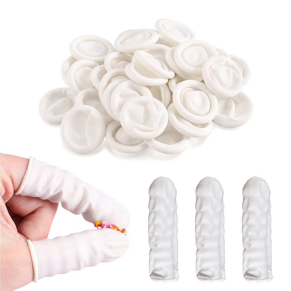 

50/100Pcs Protective Fingertip Natural Rubber Gloves Disposable Latex Finger Cots for DIY Epoxy Resin Molds Making Tools