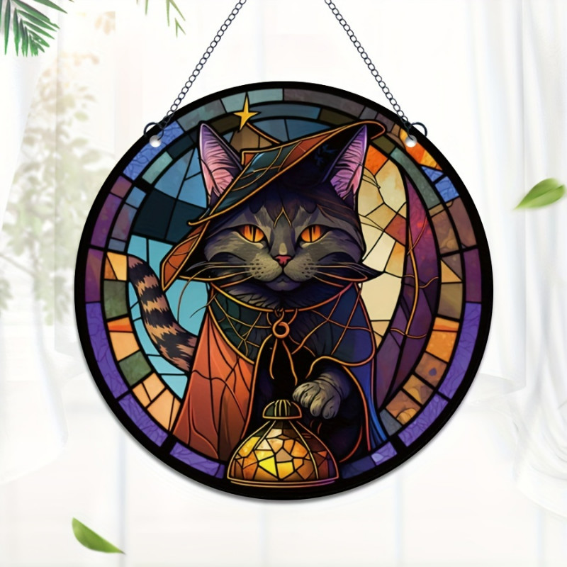 

Charming Black Cat Acrylic Suncatcher Perfect For Halloween & Home Decor Ideal For Living Room Bedroom Office Windows