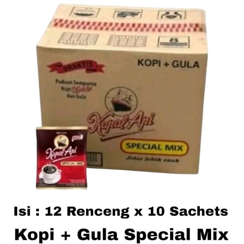

Kapal Api Special Mix Kopi + Gula 1 Karton (12 Renceng x 10 Sachets)