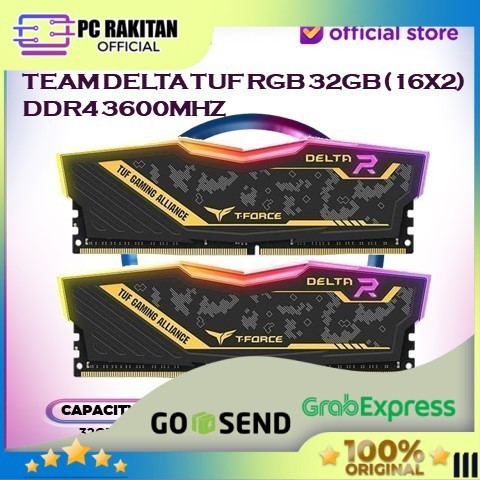 Team Delta TUF RGB 32GB Kit 16GBx2 DDR4 3600MHz