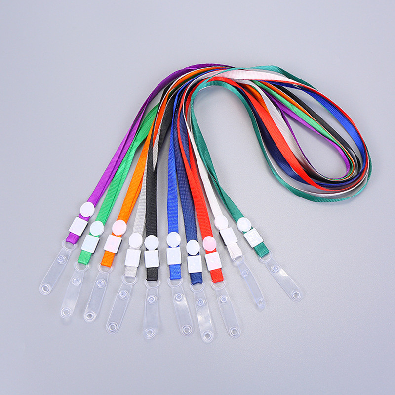 

1 cm Tali Straight Tempat Kartu Siswa Kartu Kerja PVC Lanyard Tali Id Card-Hibio Present