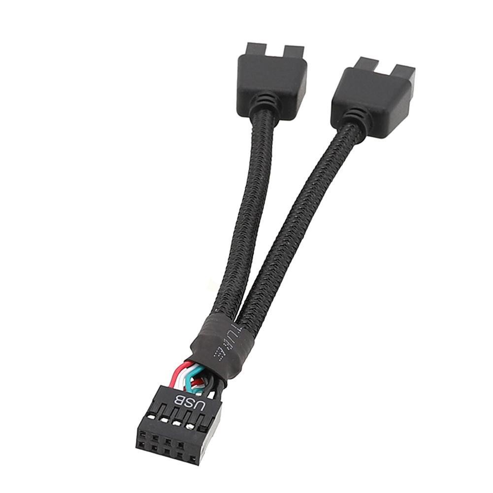 

12cm Computer Motherboard USB Extension Cable 9 Pin 1 Female To 2 Male Y Splitter Audio HD Extension Cable For PC