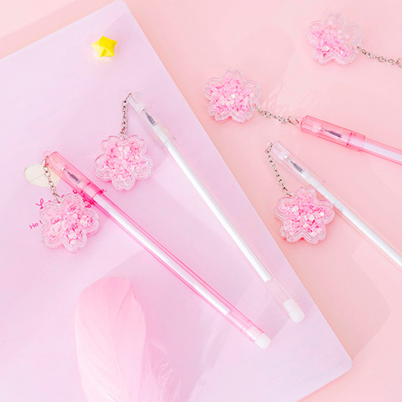 

Japanese Cherry Blossom Sequin Pendant Pendant Gel Pen Black 0.38mm